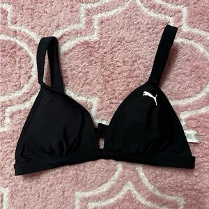 Puma Women's Black Triangle Bathing Suit Top